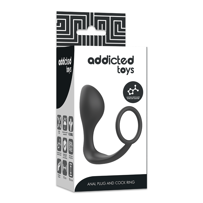 Addicted Toys - Plug Anale Con Anello in Silicone Nero