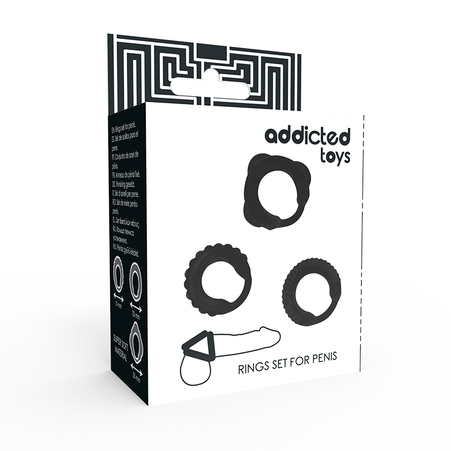 Anello fallico C-RING SET Black Addicted toys