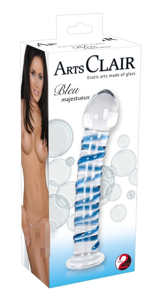 Fallo in vetro vaginale anale Arts Clair Bleu Glass Dildo