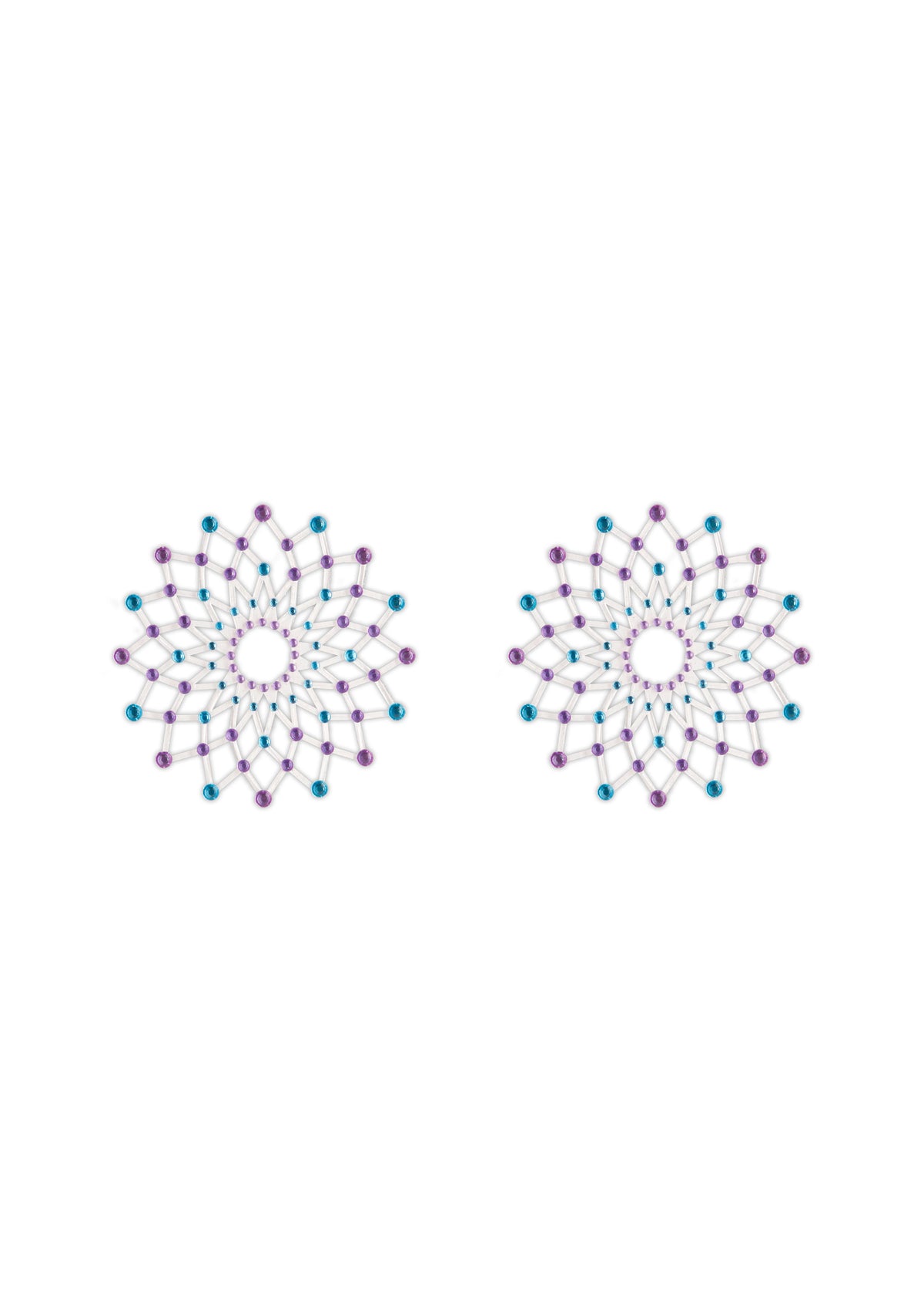 Copricapezzoli con strass Pasties Charm III blue & purple