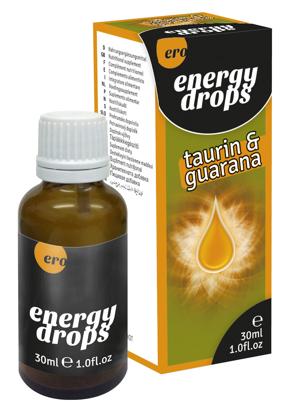 Afrodisiaco stimolante sessuale eccitante Ero Drops Taurin Guarana M&F
