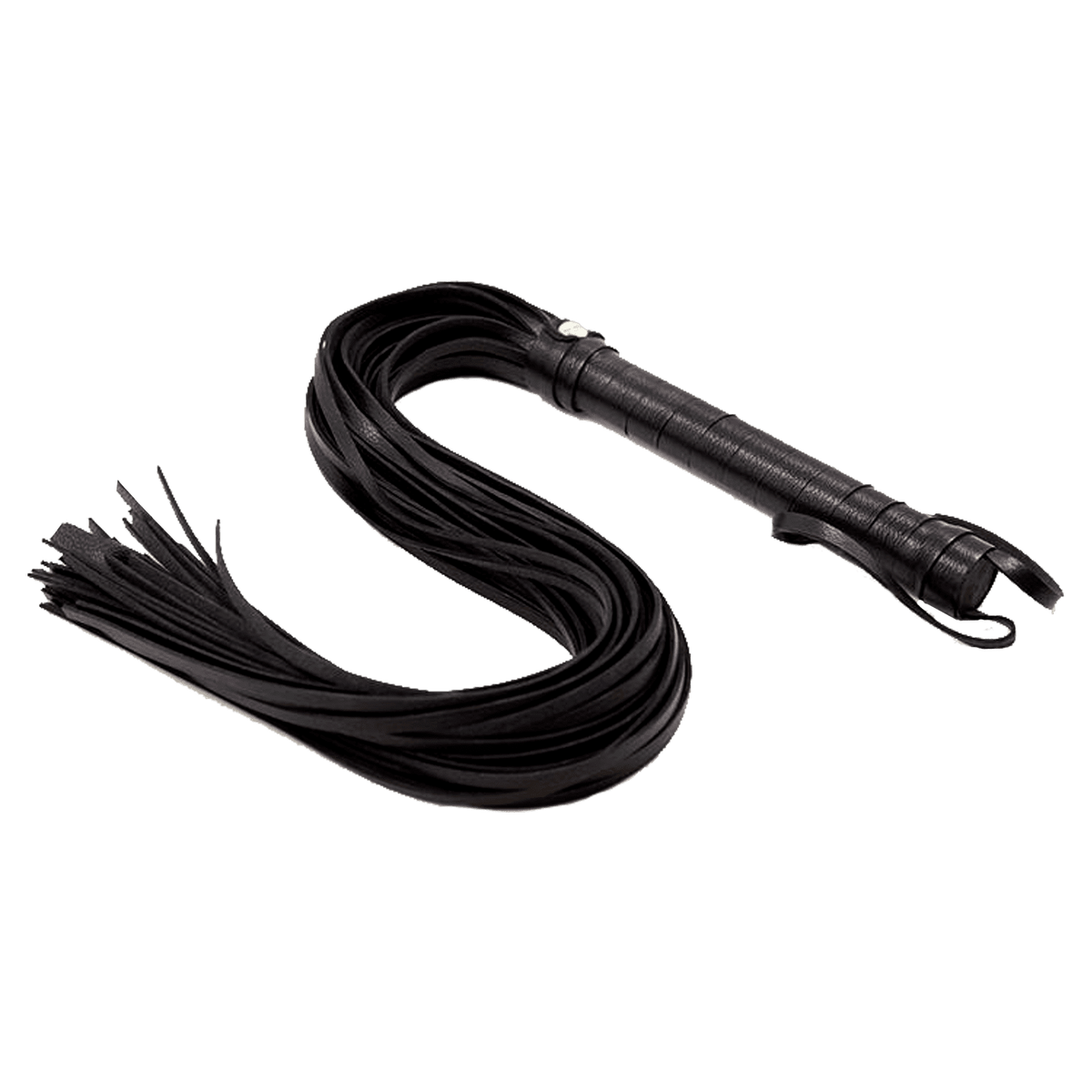frusta bondage Flogger Long Leather black