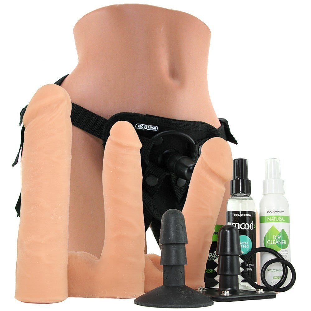 kit fallo indossabile dildo strap on vaculock Dual Density Set