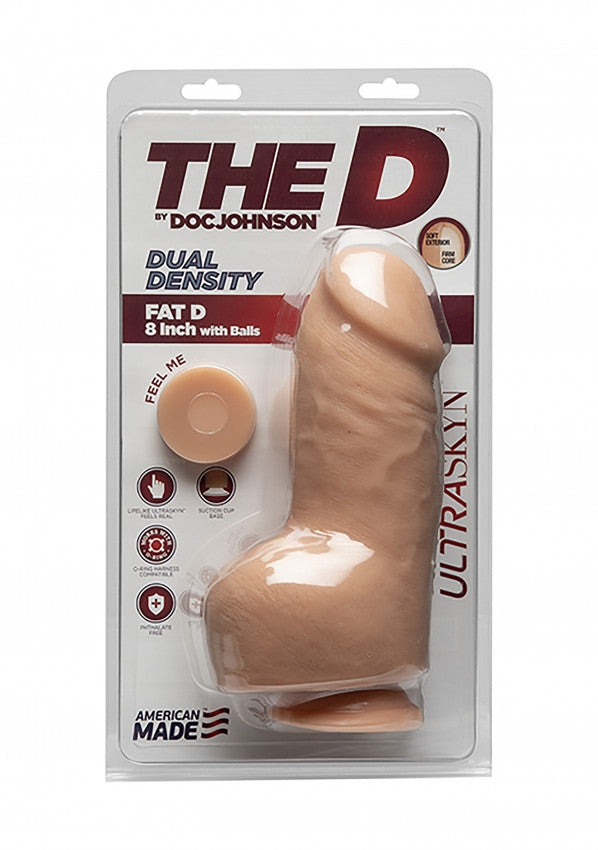 Dildo grosso chiaro dual density Fat D + Balls FIRMSKYN - 8"