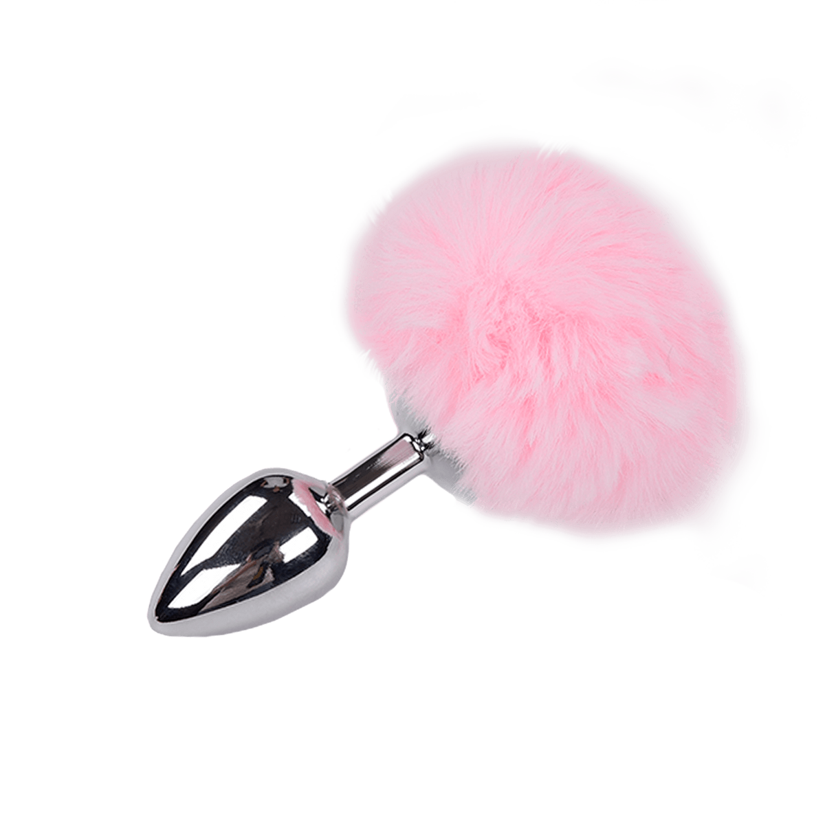 Plug anale con coda Metal Anal Fluffy Plug M pink