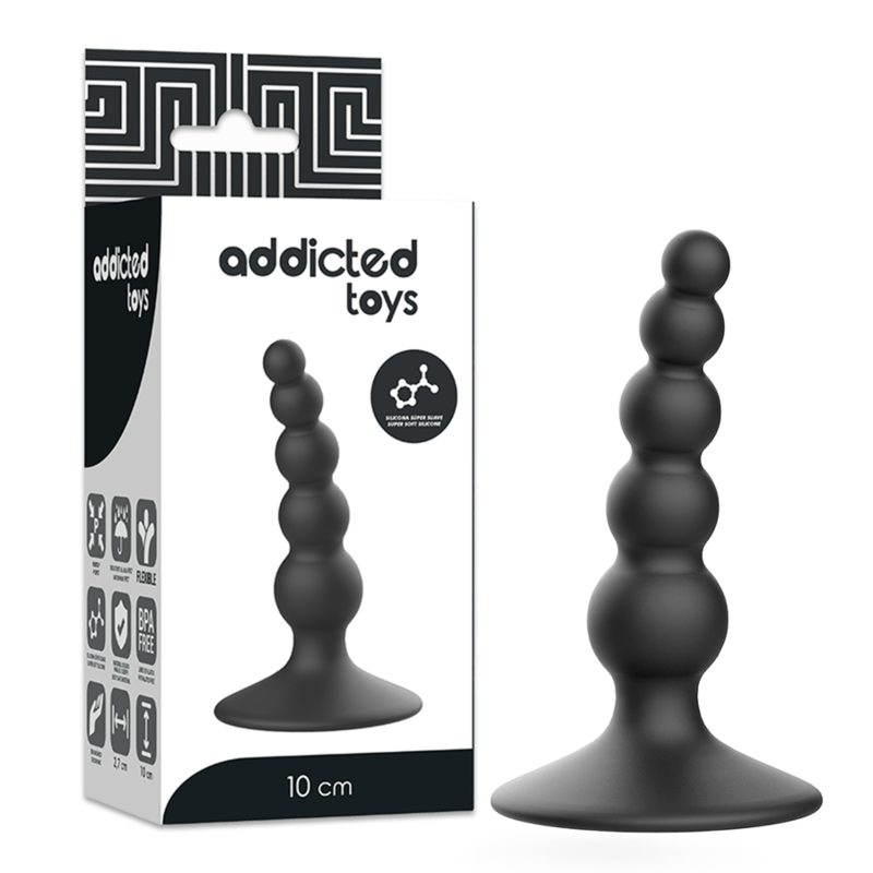 Plug sessuale anale con ventosa nero Addicted Toys