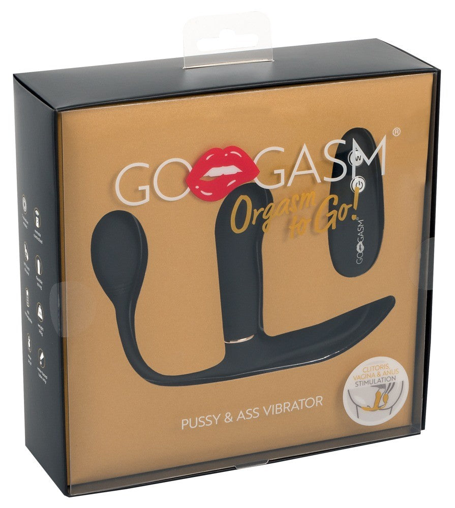 Pussy & Ass Vibrator nero