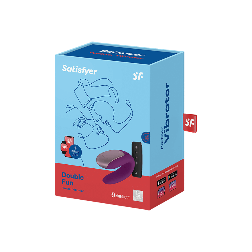Vibratore per coppia Double Fun Purple con APP